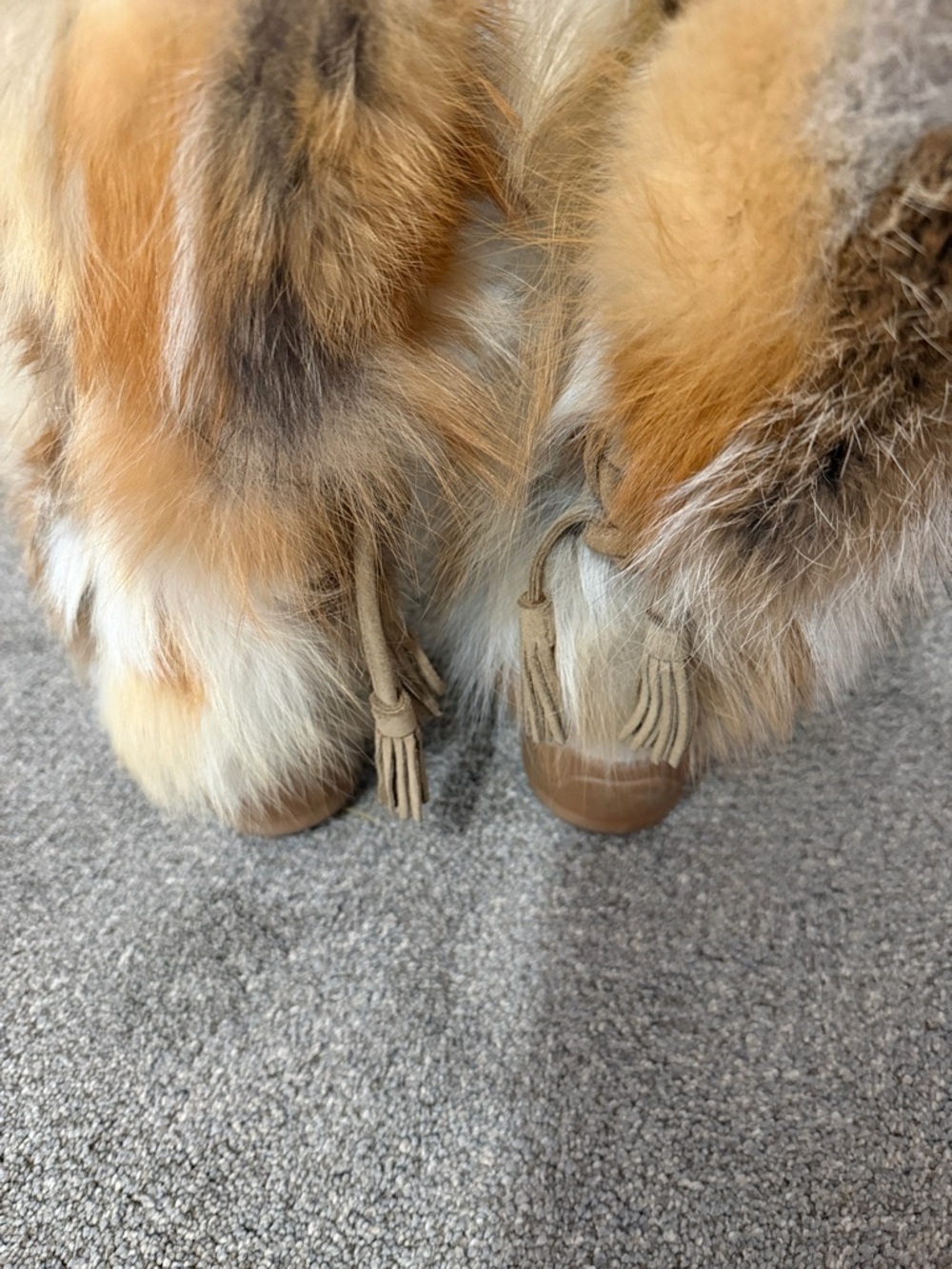 Faux Fur Winter Boots - Multi-Tone Tan & Cream - Picture 6 of 6